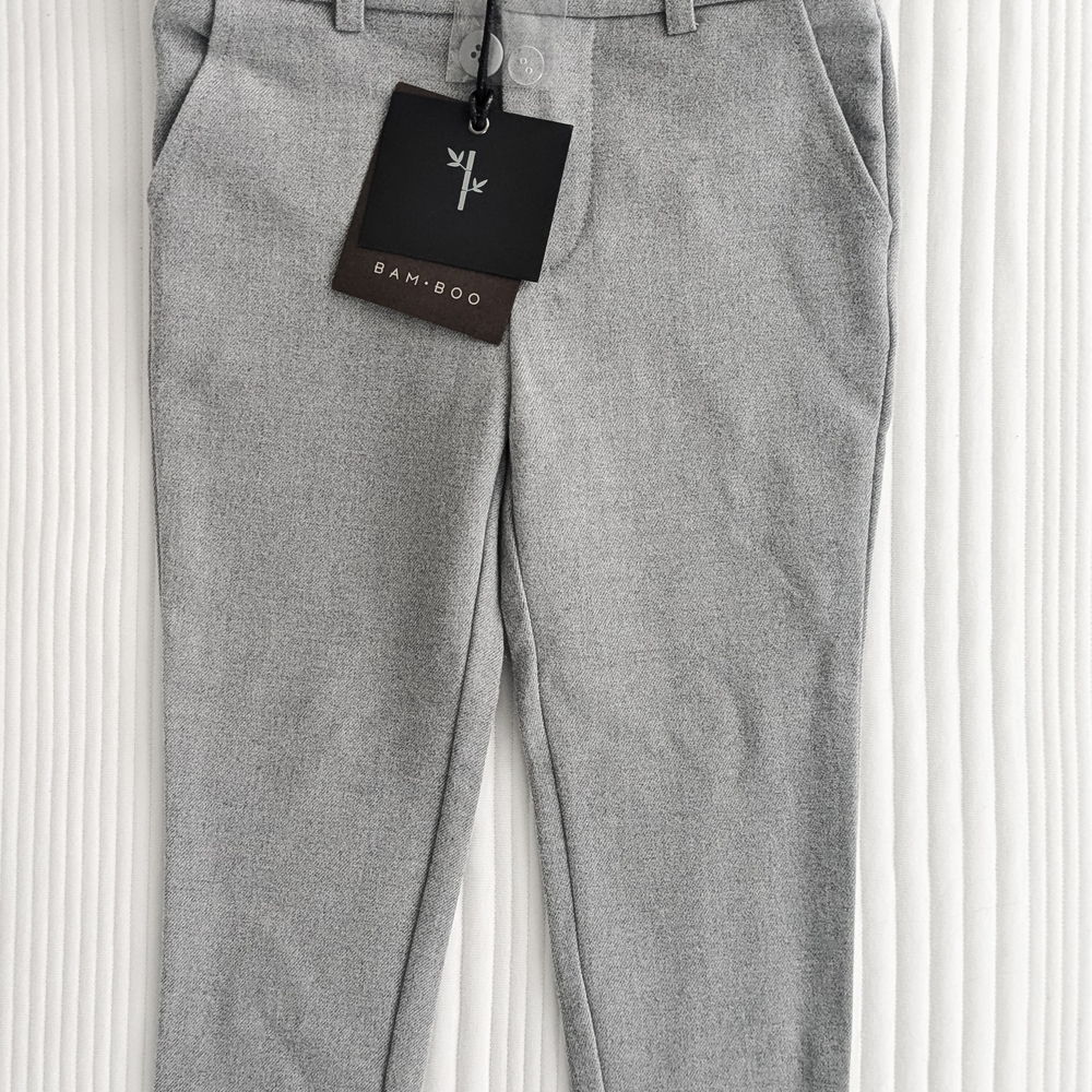 BAMBOO Kids Gray Dress Pants Modern Fit